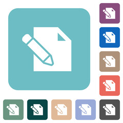 Edit with pencil rounded square flat icons