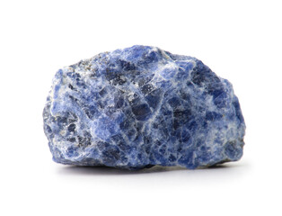 Sodalite sample or rock , isolated on white.