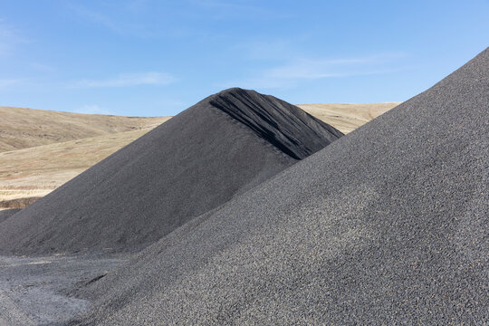 Gravel pile used for road construction and maintenance