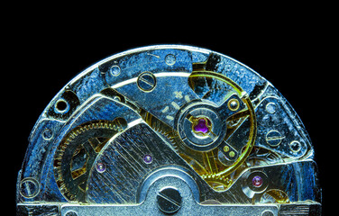 The revolving mechanism inside a tiny watch.