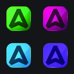 Fototapeta premium Arrow four color glass button icon
