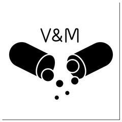 Vitamins and minerals glyph icon. Nutrient supplements. Nutrition facts. Healthy, balanced nutrition concept. Diet.Filled flat sign. Isolated silhouette vector illustration