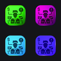 Advisor four color glass button icon