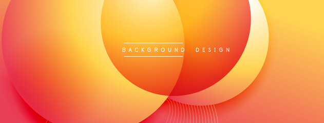 Gradient circles with shadows. Vector techno abstract background. Modern overlapping forms wallpaper background, design template