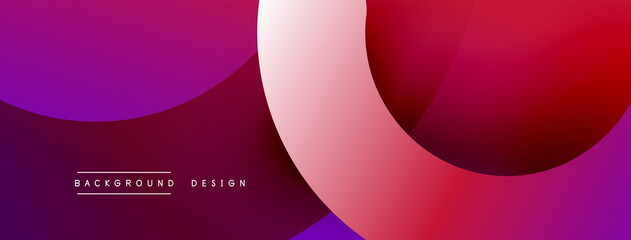 Abstract overlapping lines and circles geometric background with gradient colors