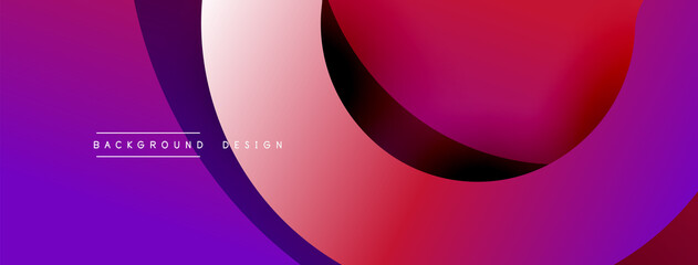 Abstract overlapping lines and circles geometric background with gradient colors