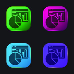 Admin four color glass button icon