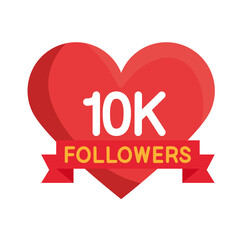 followers 10k in heart