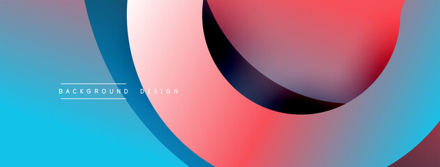 Abstract overlapping lines and circles geometric background with gradient colors