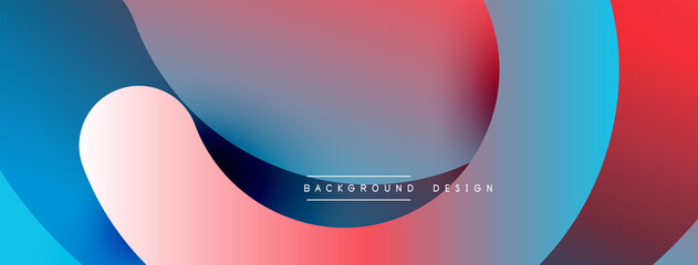 Abstract overlapping lines and circles geometric background with gradient colors