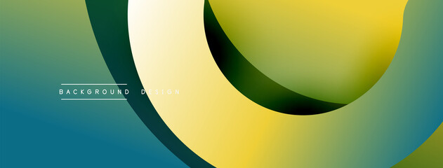 Abstract overlapping lines and circles geometric background with gradient colors