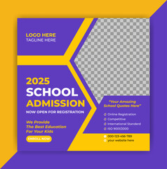 social media school admission banner post
