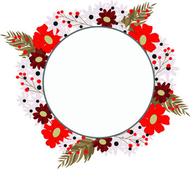 Floral frame for postcard and wedding invitations. Vector illustration.