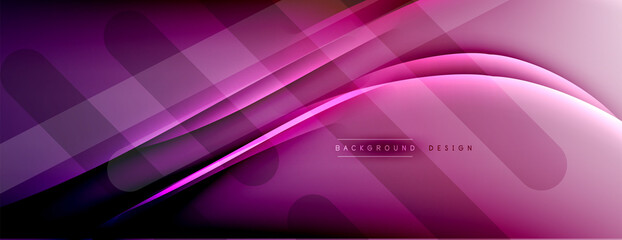 Abstract background - lines composition created with lights and shadows. Technology or business digital template. Trendy simple fluid color gradient abstract background with dynamic