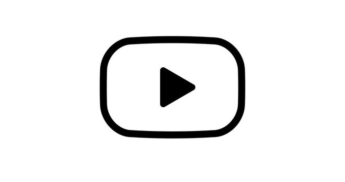 play button music icon video animation. animated play click start playing isolated