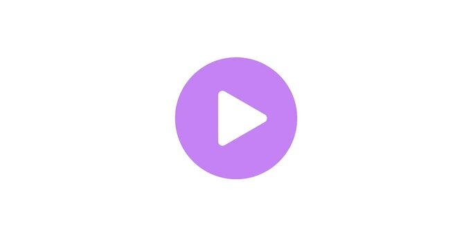 play color button music icon video animation. animated play click start playing isolated