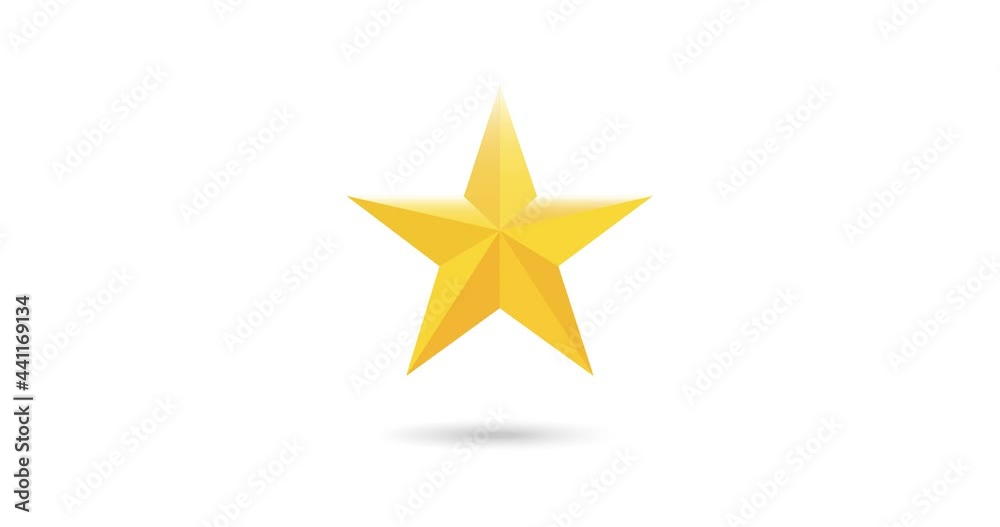 Wall mural golden stars. gold star review video animation. animated assessment feedback sign