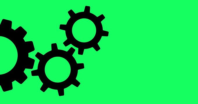 cogwheel gear spinning around animation video. cog wheel icon turning animated background teamwork concept