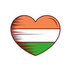 india flag in heart