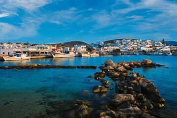 Fototapeta na wymiar Picturesque Naousa town on Paros island, Greece