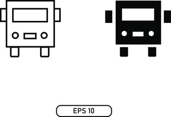 bus icon set eps 10