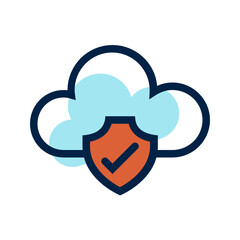 Security , Cloud Computing filled outline icon.