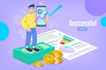 Data analysis and business information research solution concept with 