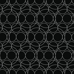 Fototapeta premium Empty circles. Vector white rings and black background.