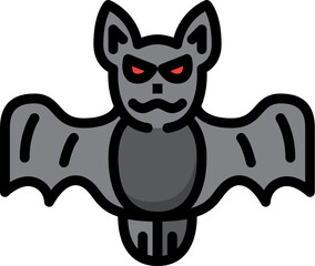 bat color outline icon