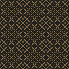 Background pattern with simple geometric ornament on a black background, wallpaper. Seamless pattern, texture