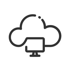 Computer , Cloud Computing outline icon.