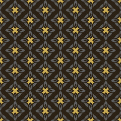 Background patterns with simple floral ornaments on a black background, wallpaper. Seamless pattern, texture