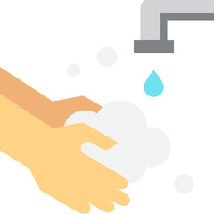 washings hands flat icon