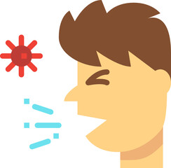 sneezing flat icon