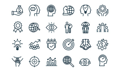 corporate Development Set Of Vector Icons