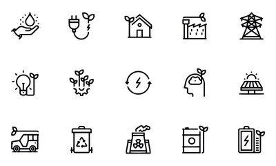 Green Energy, Renewable Energy, Solar Energy icons vector design 