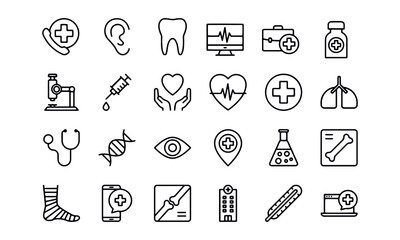 Medical Vector Icons Set,emergency icons vector design,medical icons set  line