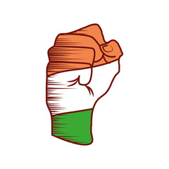fist hand india flag