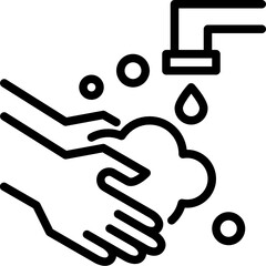washings hands outline icon