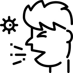 sneezing outline icon