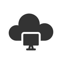 Computer , Cloud Computing solid icon.
