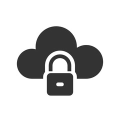 Security , Cloud Computing solid icon.