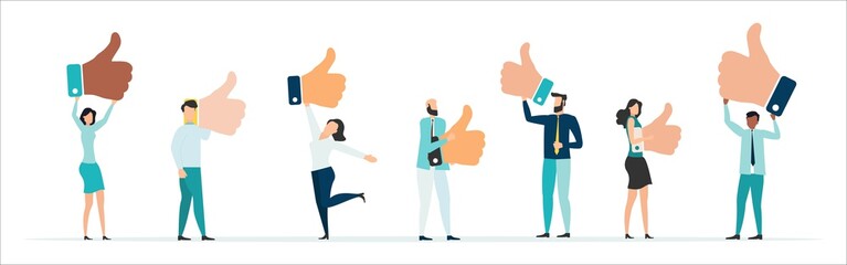 Customer review rating. People give review rating and feedback. Customer choice. Know your client concept. Rank rating stars feedback. Business satisfaction support. Flat vector illustration.
