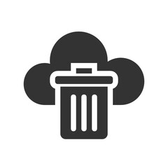 Trash , Cloud Computing solid icon.