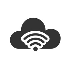 Wifi , Cloud Computing solid icon.