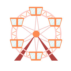 Ferris wheel with booths in an amusement park