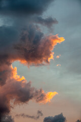 Fototapeta na wymiar Dramatic Sunset Colourful Clouds