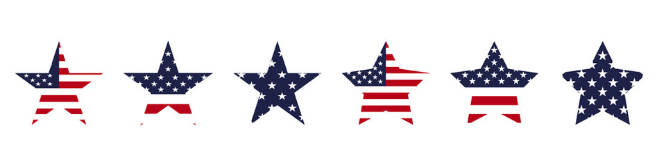 Usa stars icon set. USA holiday concept