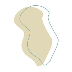 Obraz premium The vector abstract shape is isolated on a white background. Abstract beige color with lines