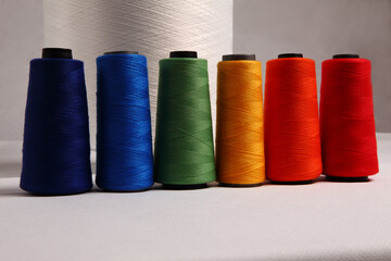 Organic dyed Cotton and polyester thread spools